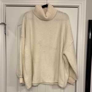 NWOT Free People Cozy Cream Turtleneck Sweater, Size Small